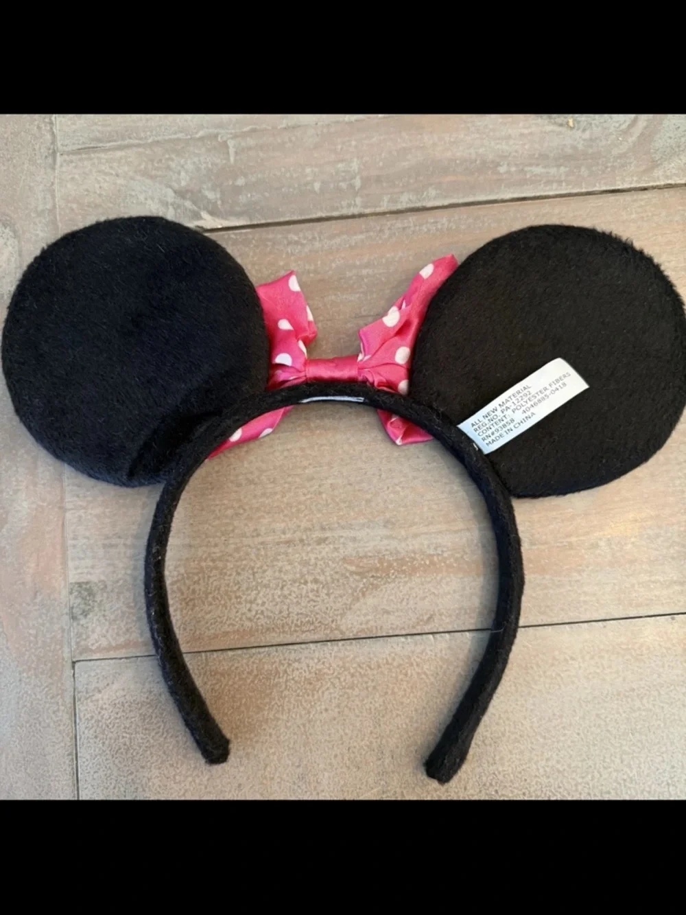 Walt Disney Minnie Mouse Lot Of 2 ears Preowned Animal Print Pink Polka Dots